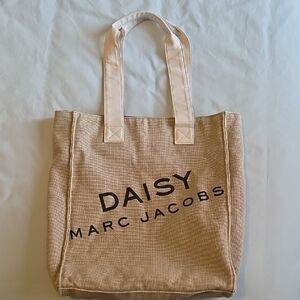 Marc Jacobs Beige Canvas Daisy Tote with Cream Handles